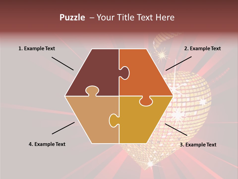 A Golden Disco Ball On A Red Background PowerPoint Template