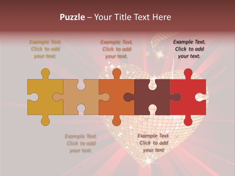 A Golden Disco Ball On A Red Background PowerPoint Template