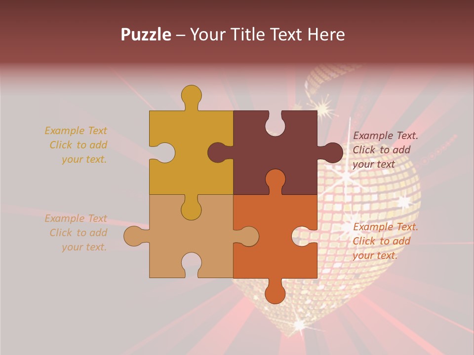 A Golden Disco Ball On A Red Background PowerPoint Template