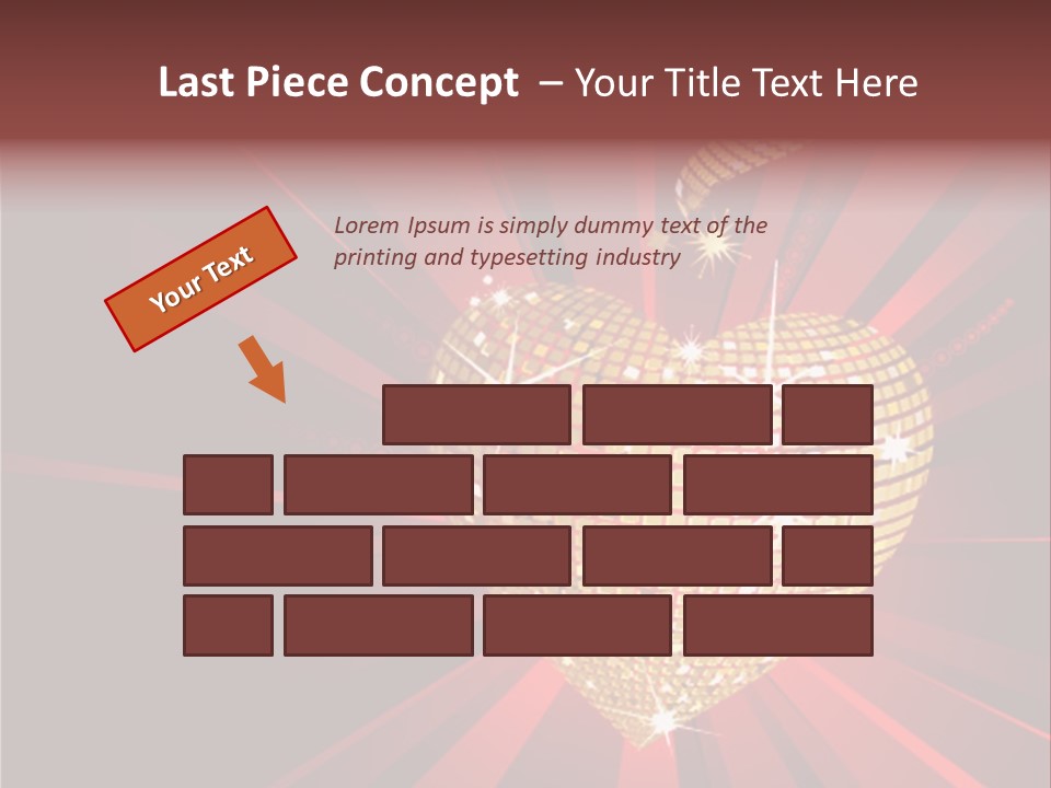 A Golden Disco Ball On A Red Background PowerPoint Template