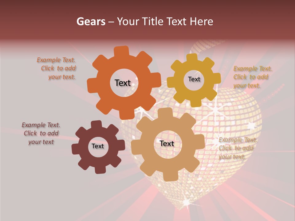 A Golden Disco Ball On A Red Background PowerPoint Template