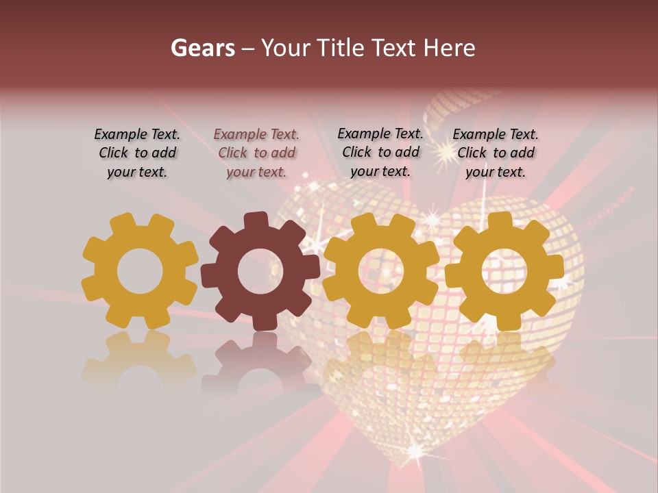 A Golden Disco Ball On A Red Background PowerPoint Template