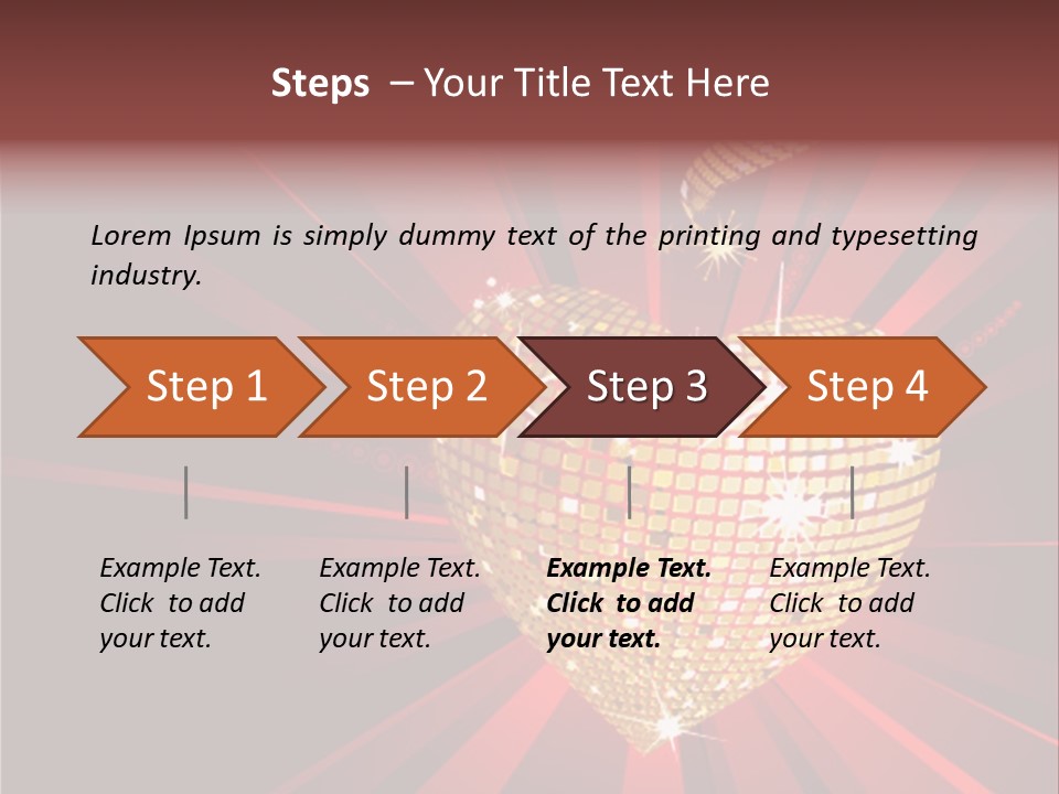 A Golden Disco Ball On A Red Background PowerPoint Template