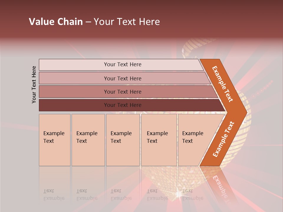 A Golden Disco Ball On A Red Background PowerPoint Template