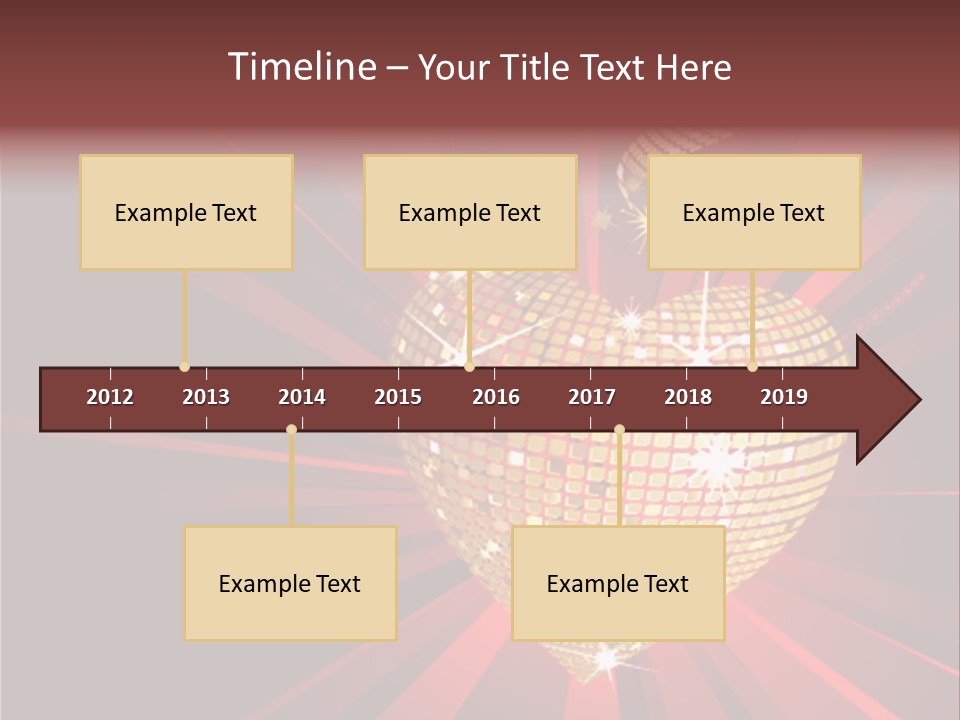 A Golden Disco Ball On A Red Background PowerPoint Template