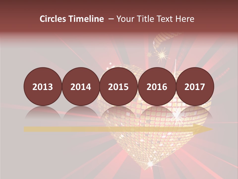 A Golden Disco Ball On A Red Background PowerPoint Template