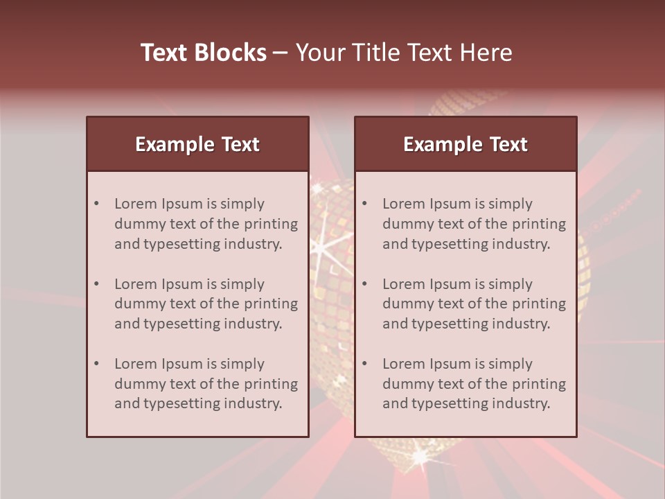 A Golden Disco Ball On A Red Background PowerPoint Template