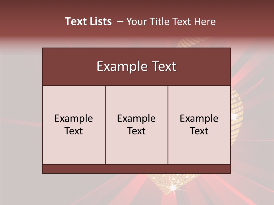 A Golden Disco Ball On A Red Background PowerPoint Template