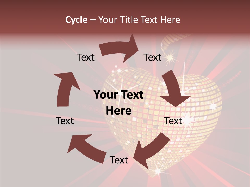 A Golden Disco Ball On A Red Background PowerPoint Template