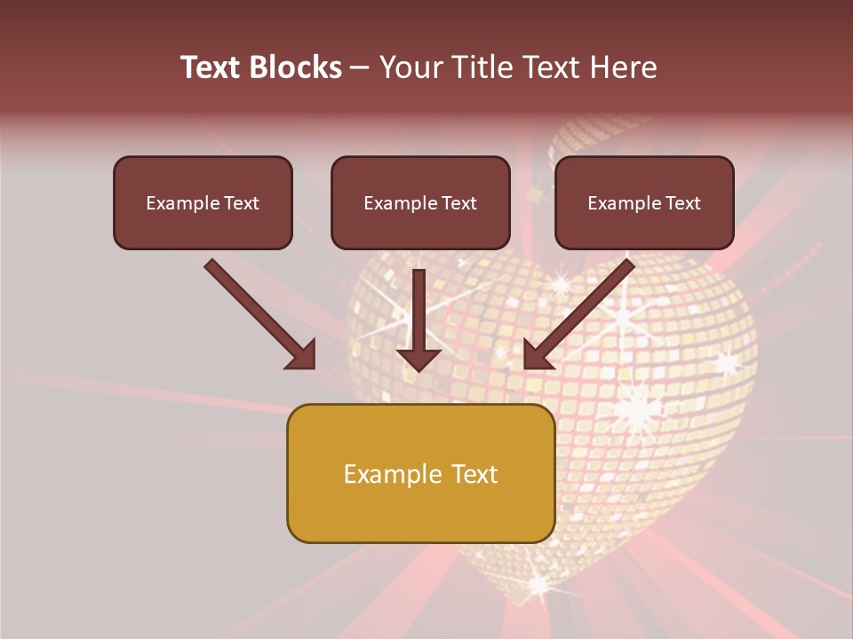 A Golden Disco Ball On A Red Background PowerPoint Template