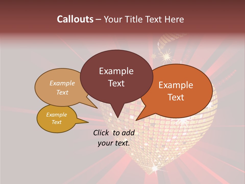 A Golden Disco Ball On A Red Background PowerPoint Template