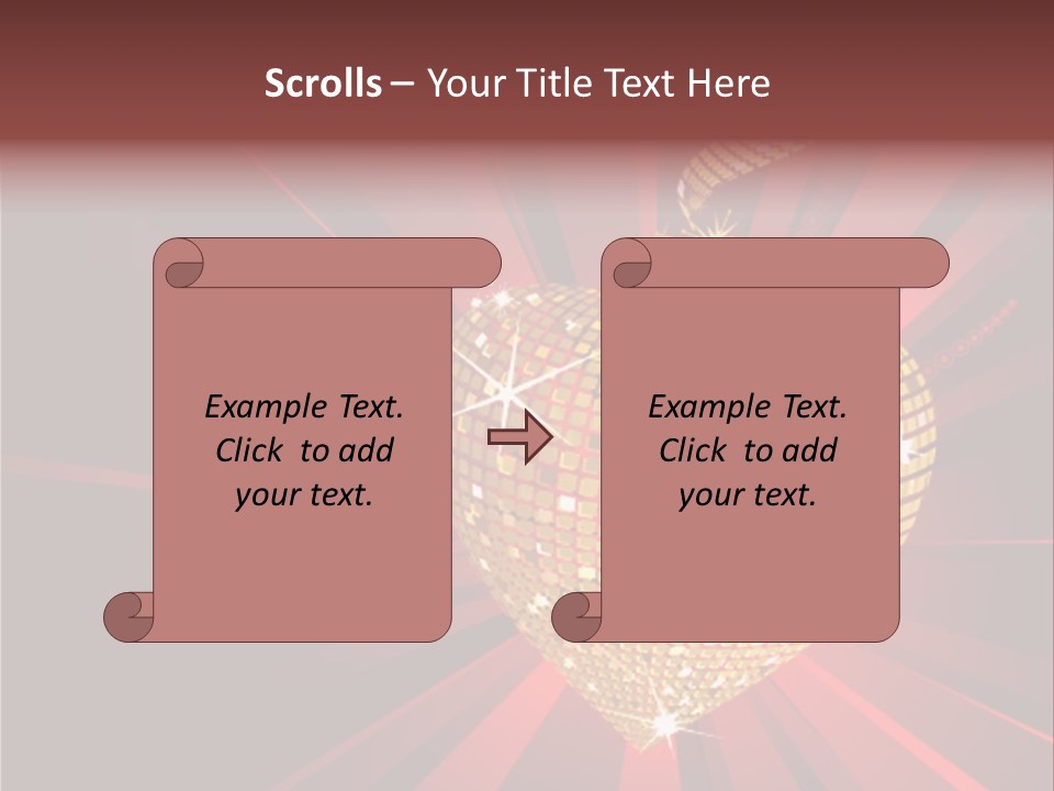 A Golden Disco Ball On A Red Background PowerPoint Template