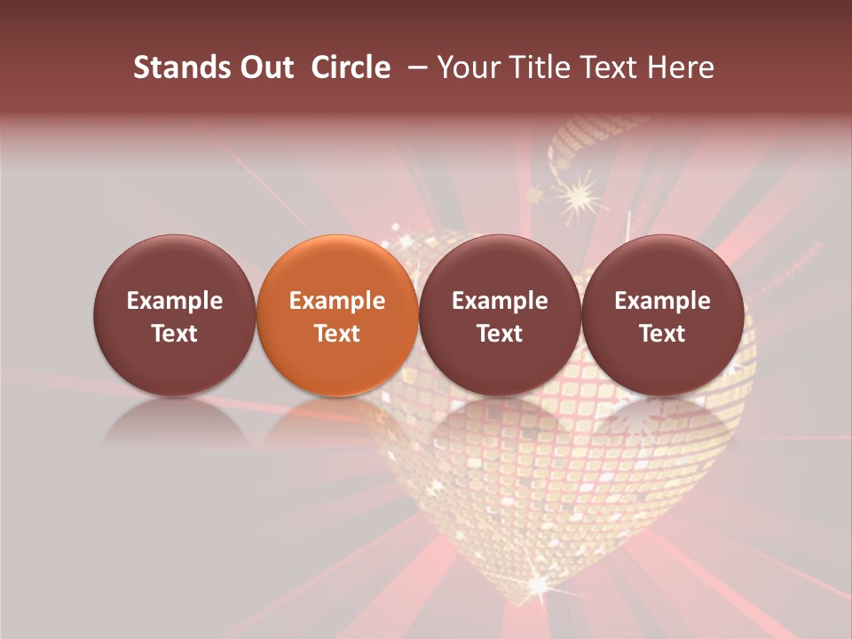 A Golden Disco Ball On A Red Background PowerPoint Template