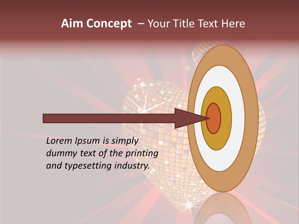 A Golden Disco Ball On A Red Background PowerPoint Template