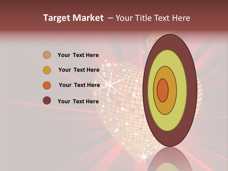 A Golden Disco Ball On A Red Background PowerPoint Template