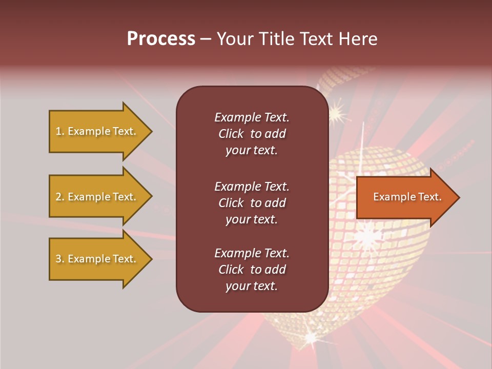 A Golden Disco Ball On A Red Background PowerPoint Template