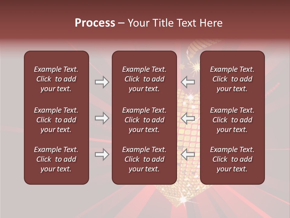 A Golden Disco Ball On A Red Background PowerPoint Template