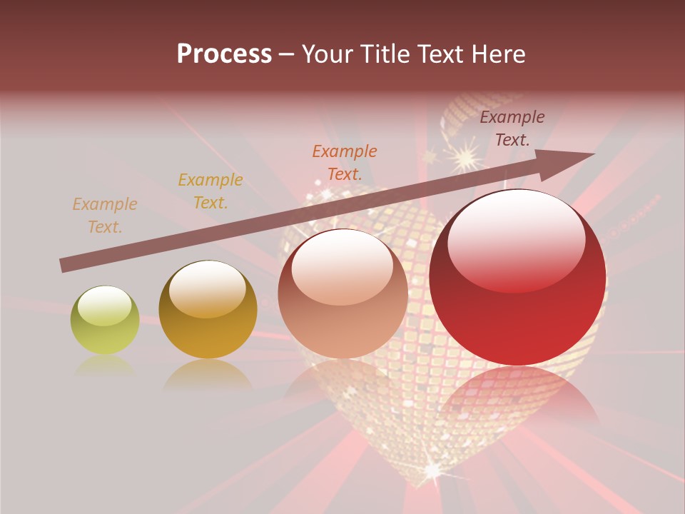 A Golden Disco Ball On A Red Background PowerPoint Template