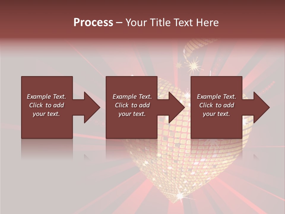 A Golden Disco Ball On A Red Background PowerPoint Template