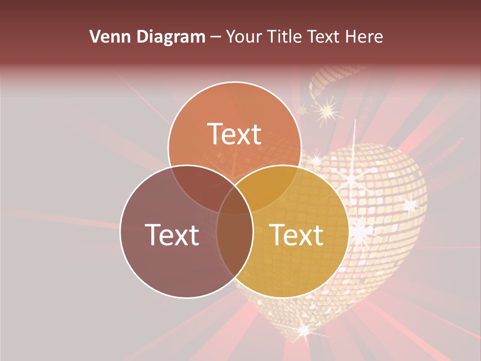 A Golden Disco Ball On A Red Background PowerPoint Template