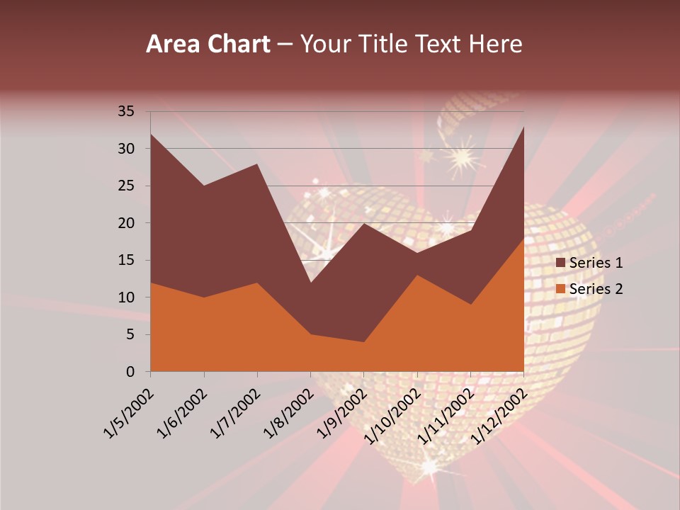 A Golden Disco Ball On A Red Background PowerPoint Template