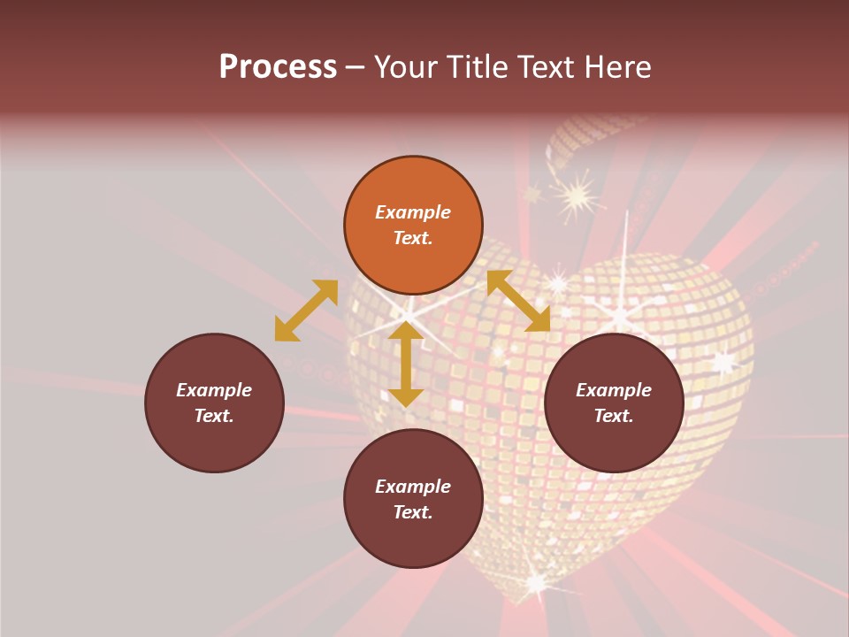 A Golden Disco Ball On A Red Background PowerPoint Template