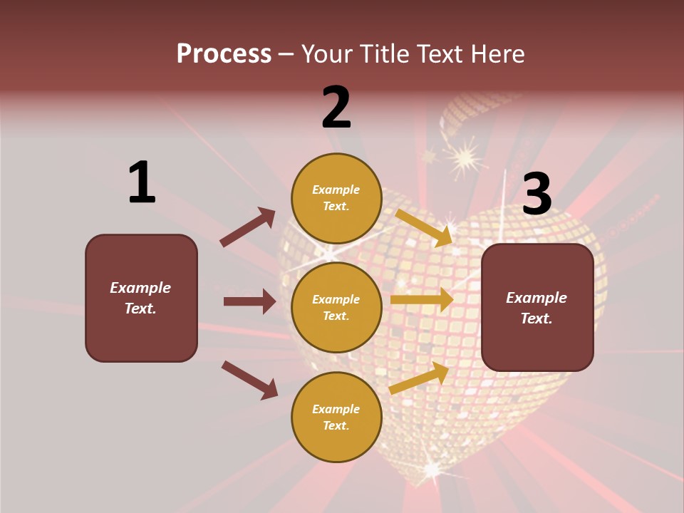 A Golden Disco Ball On A Red Background PowerPoint Template