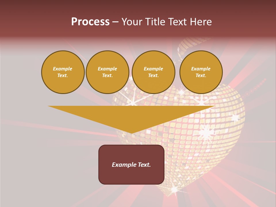 A Golden Disco Ball On A Red Background PowerPoint Template