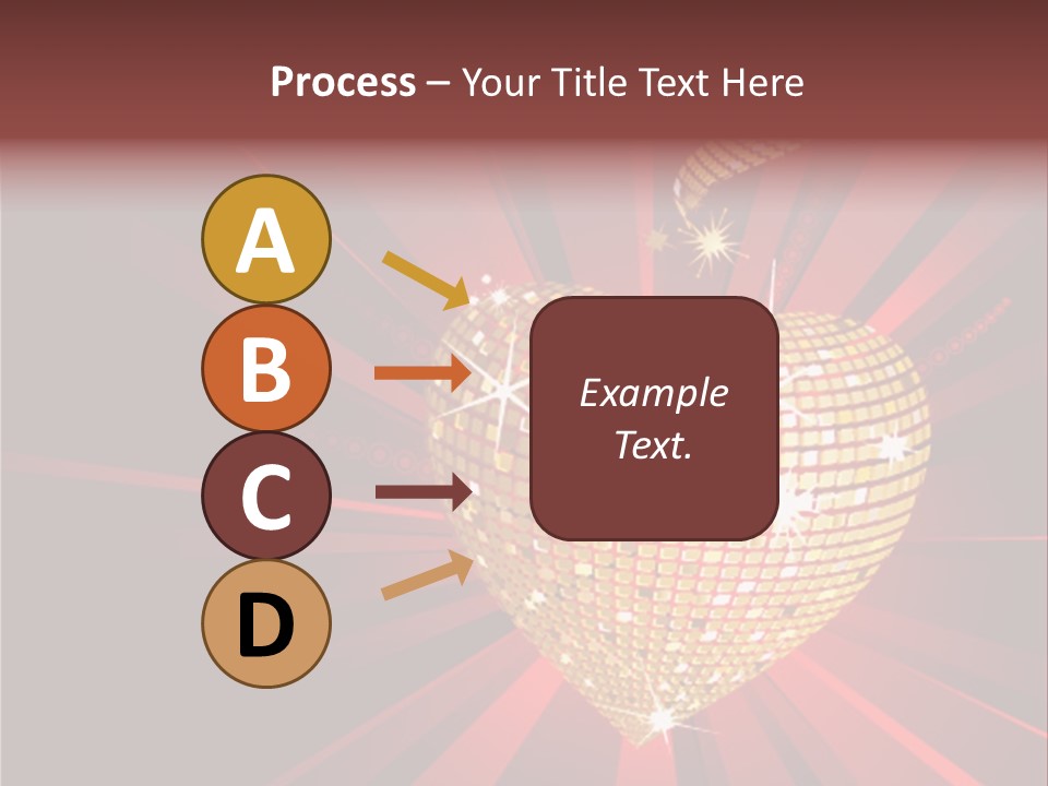 A Golden Disco Ball On A Red Background PowerPoint Template