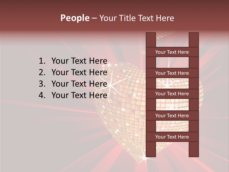 A Golden Disco Ball On A Red Background PowerPoint Template