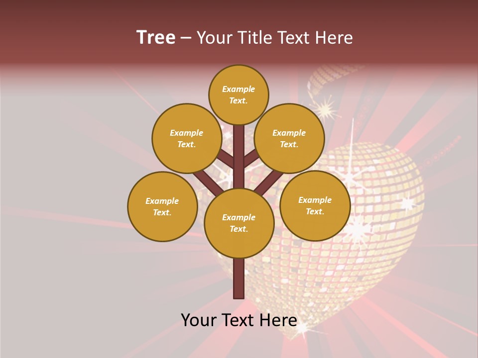 A Golden Disco Ball On A Red Background PowerPoint Template