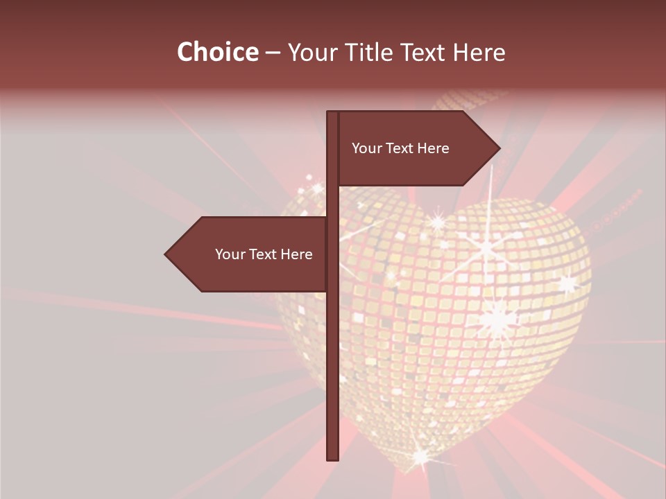 A Golden Disco Ball On A Red Background PowerPoint Template