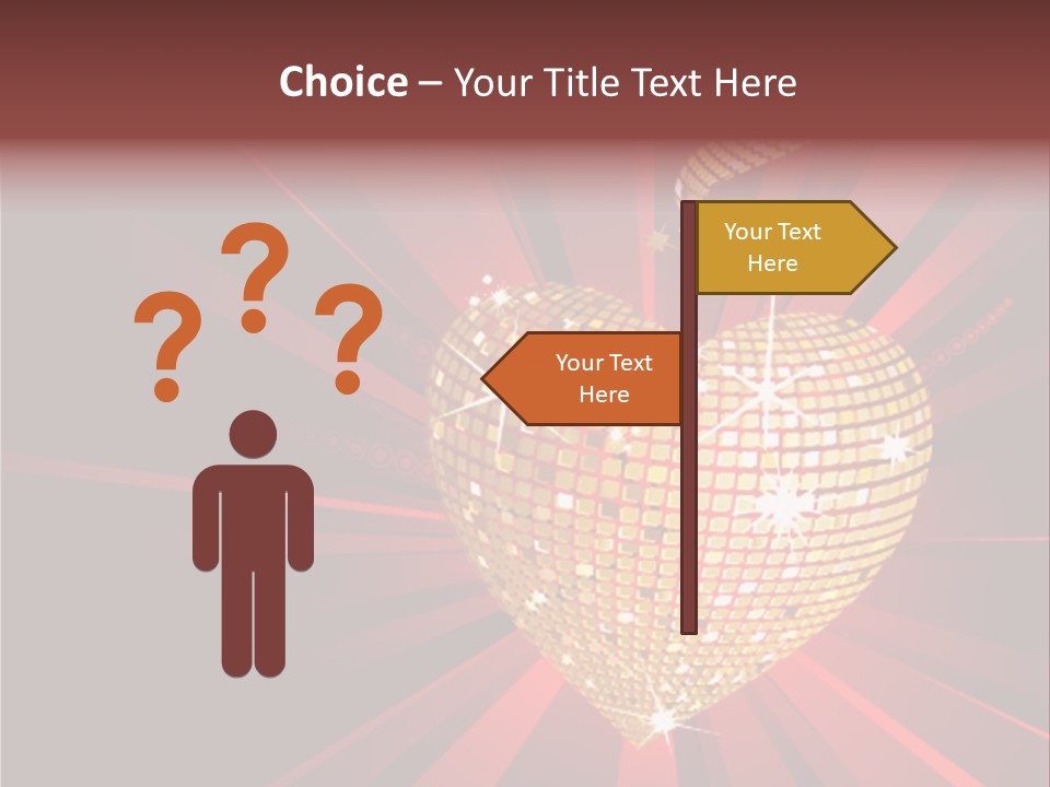A Golden Disco Ball On A Red Background PowerPoint Template