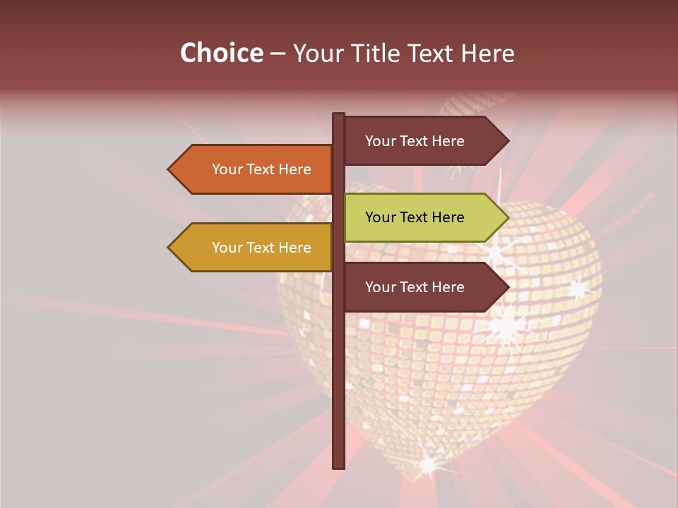 A Golden Disco Ball On A Red Background PowerPoint Template