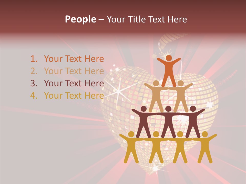 A Golden Disco Ball On A Red Background PowerPoint Template