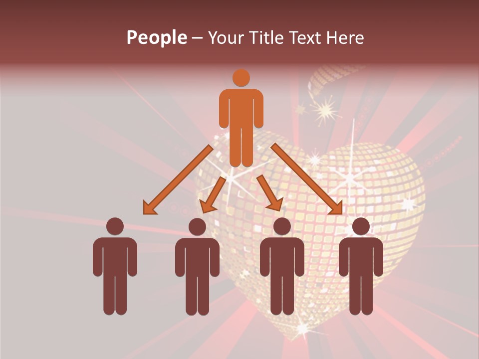 A Golden Disco Ball On A Red Background PowerPoint Template