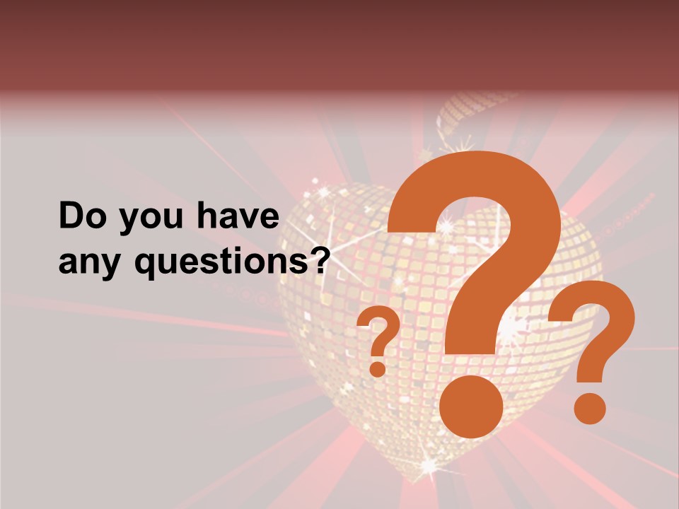 A Golden Disco Ball On A Red Background PowerPoint Template