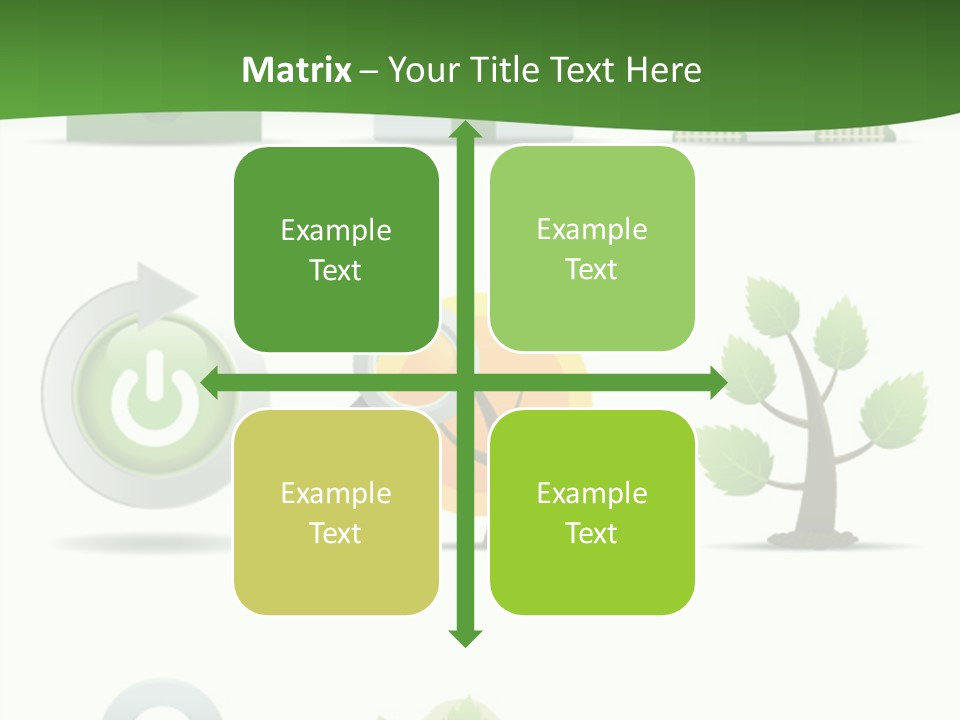 A Set Of Green Icons On A White Background PowerPoint Template