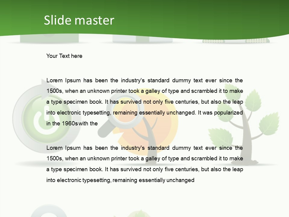 A Set Of Green Icons On A White Background PowerPoint Template