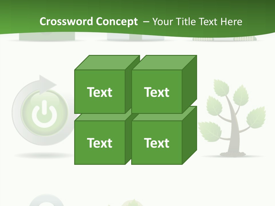 A Set Of Green Icons On A White Background PowerPoint Template