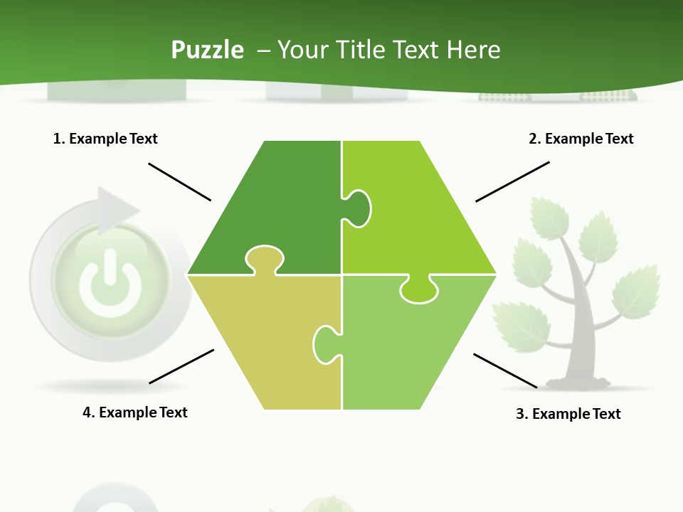 A Set Of Green Icons On A White Background PowerPoint Template