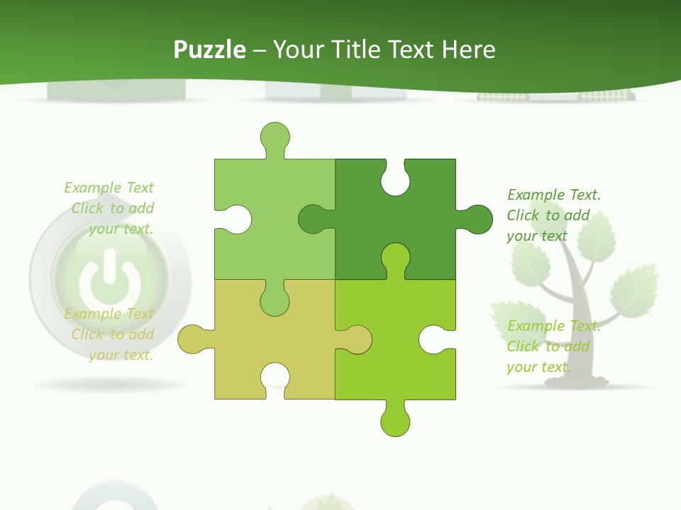 A Set Of Green Icons On A White Background PowerPoint Template