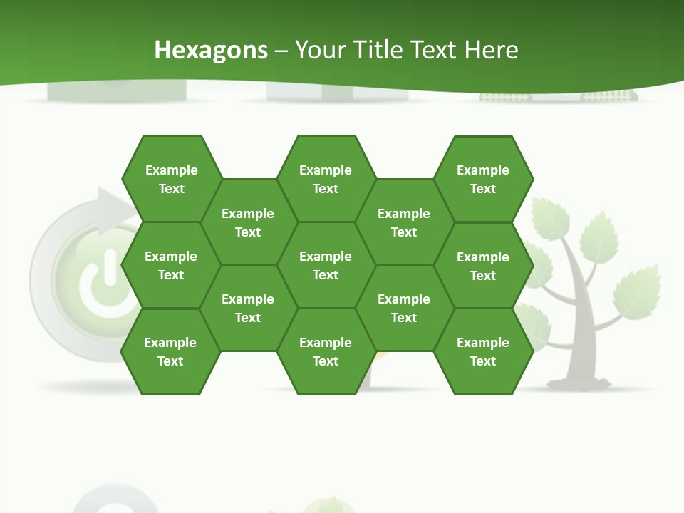 A Set Of Green Icons On A White Background PowerPoint Template