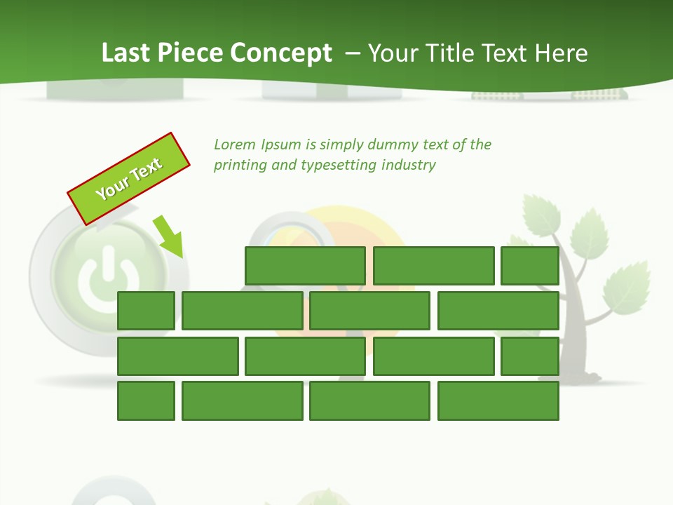 A Set Of Green Icons On A White Background PowerPoint Template