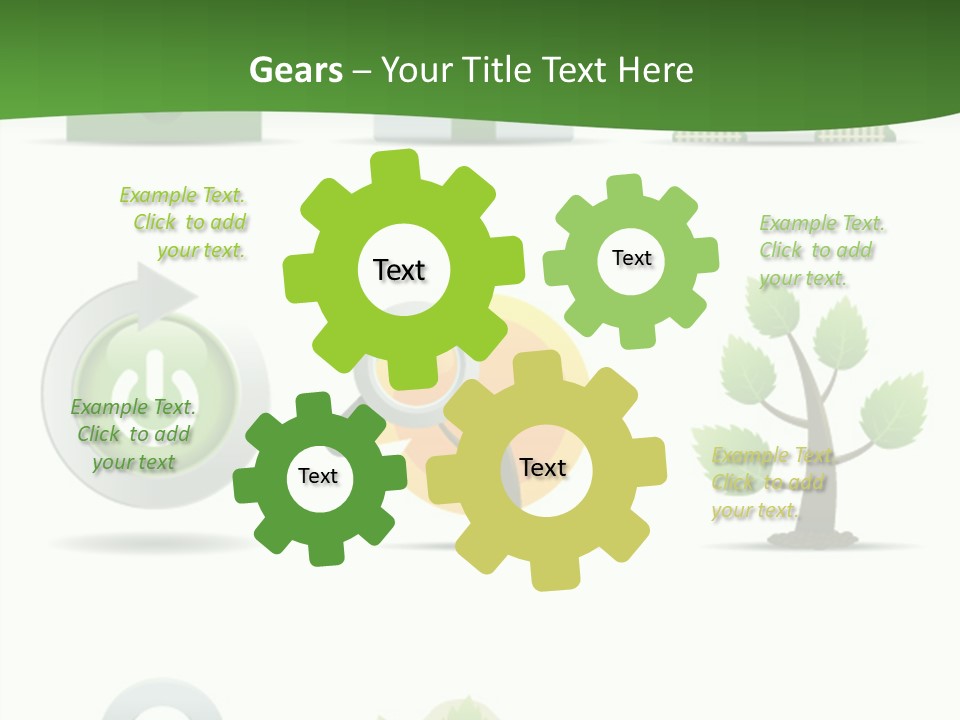 A Set Of Green Icons On A White Background PowerPoint Template