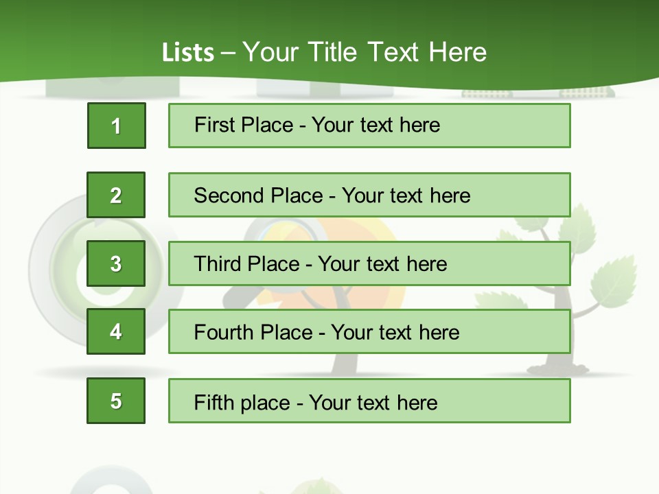 A Set Of Green Icons On A White Background PowerPoint Template