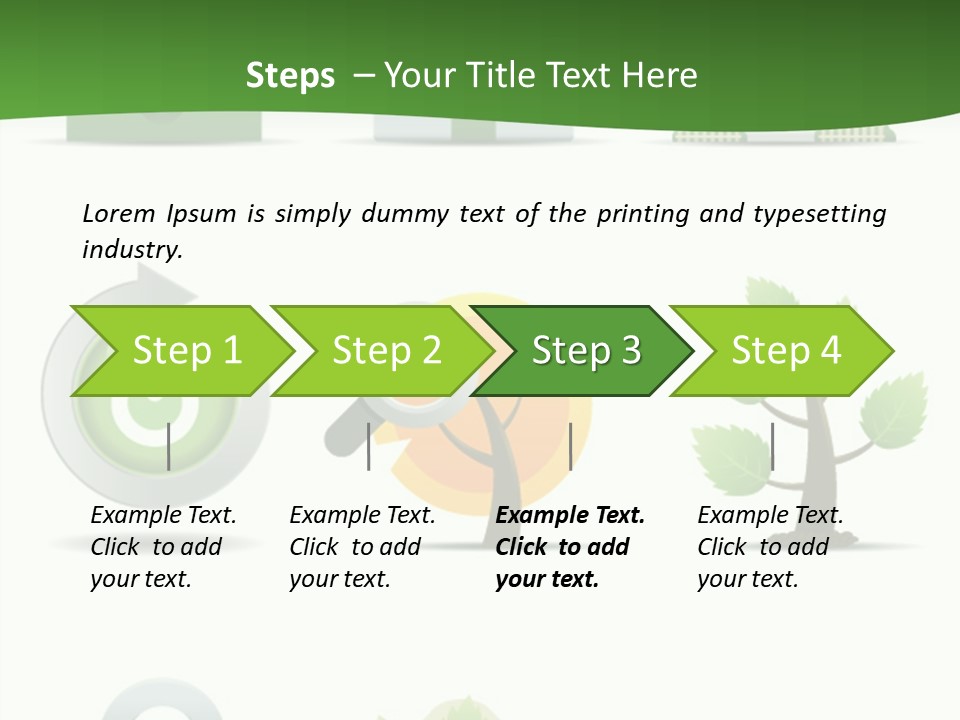 A Set Of Green Icons On A White Background PowerPoint Template