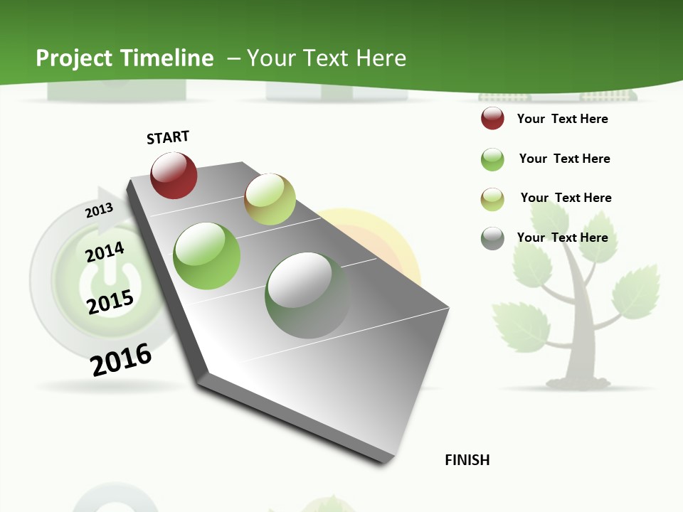 A Set Of Green Icons On A White Background PowerPoint Template