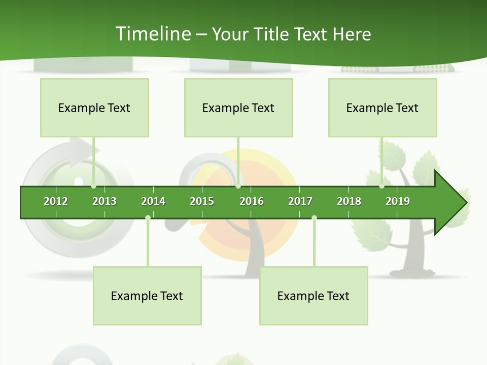 A Set Of Green Icons On A White Background PowerPoint Template