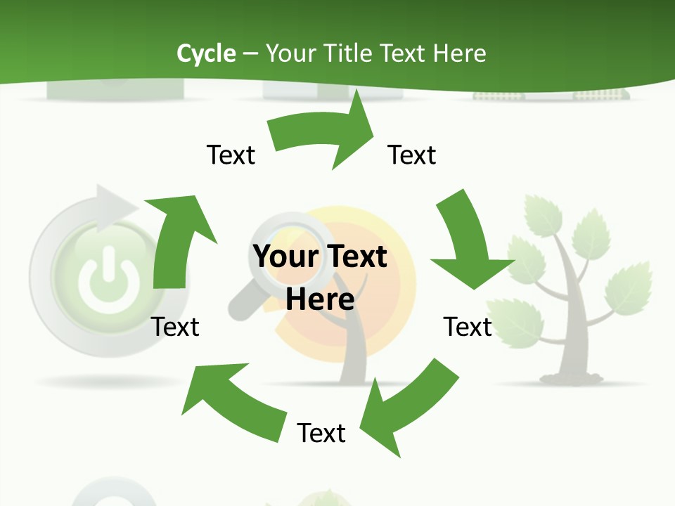 A Set Of Green Icons On A White Background PowerPoint Template